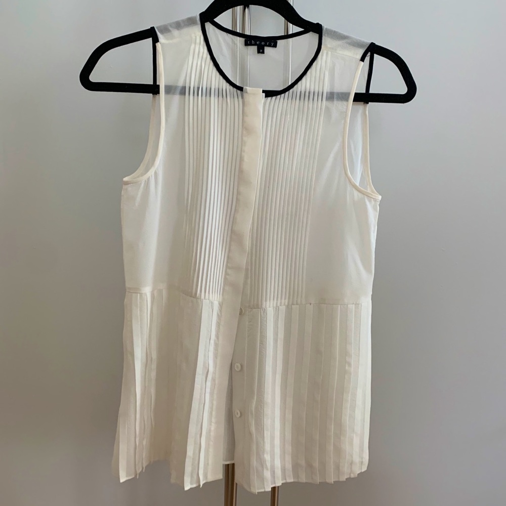 Theory Sheer Silk Blouse Tank